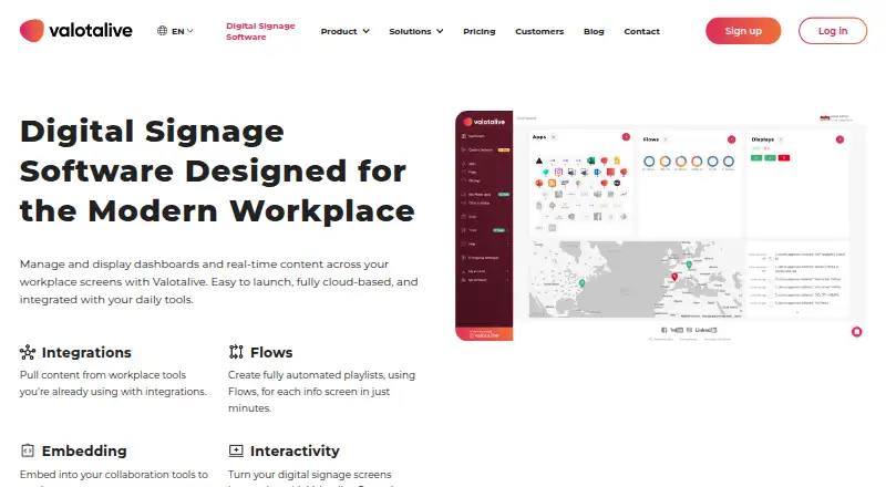 The Valotalive homepage