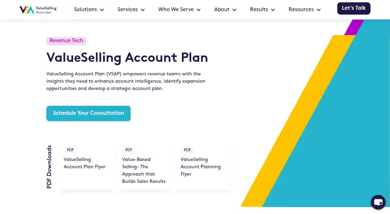 The ValueSelling Account Plan homepage