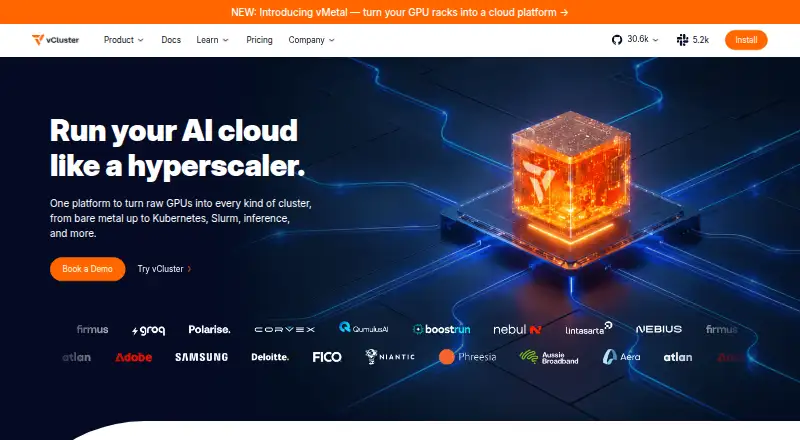 The vCluster Platform homepage