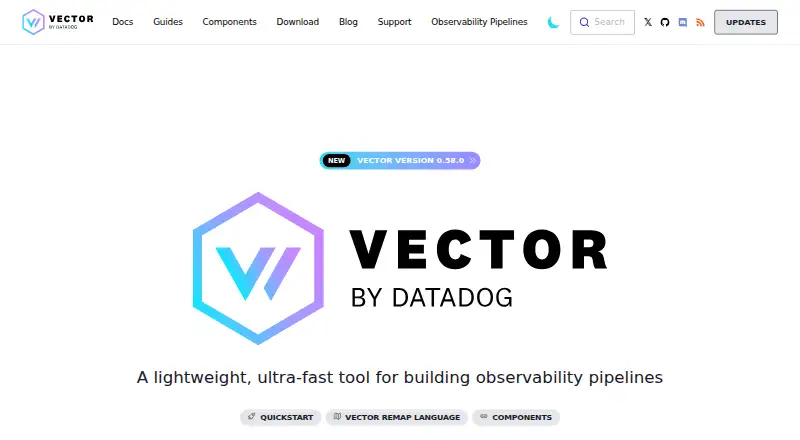 The Vector homepage
