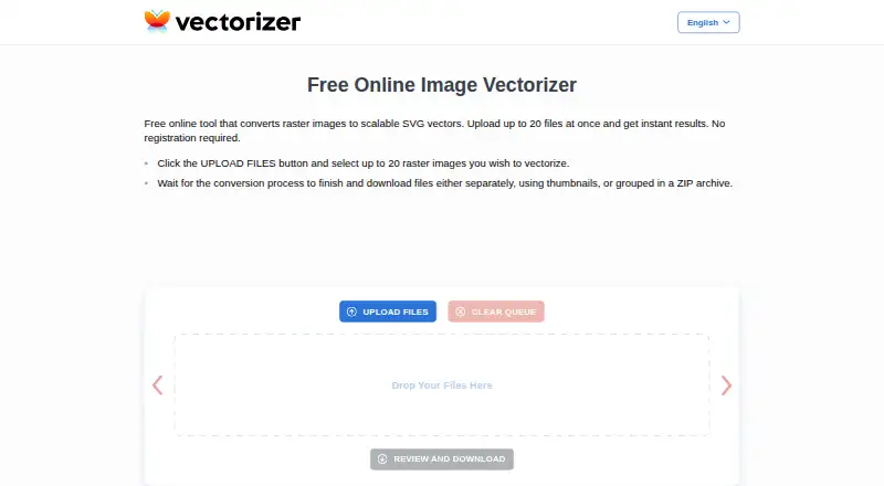 The Vectorizer homepage