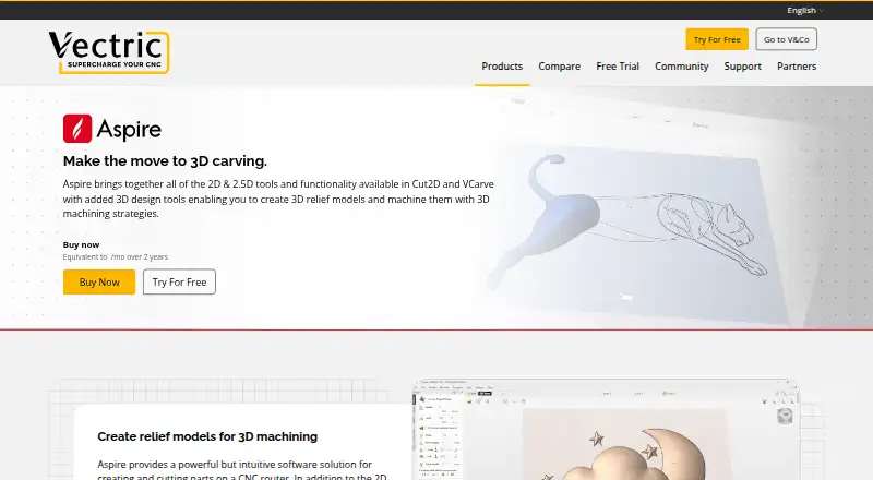 The Vectric Aspire homepage