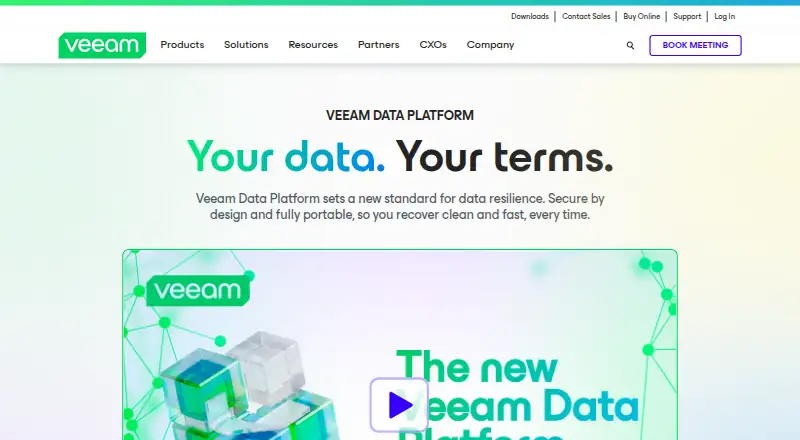 The Veeam Data Platform homepage