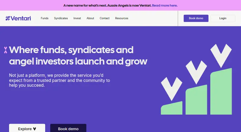 The Ventari homepage