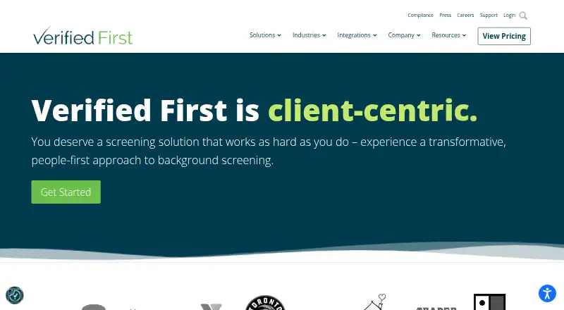 The Verified First homepage