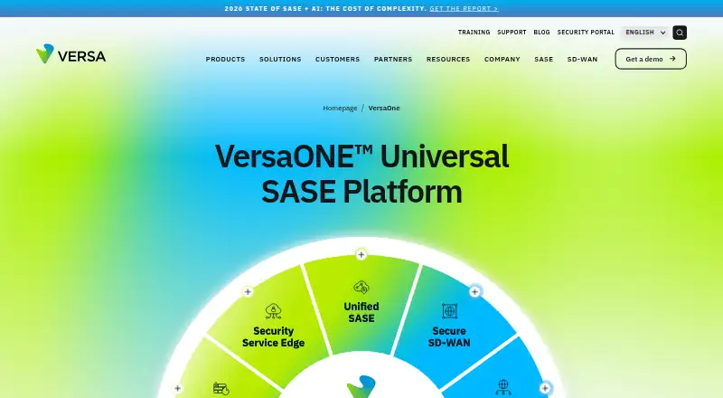 The VersaONE Universal SASE Platform homepage