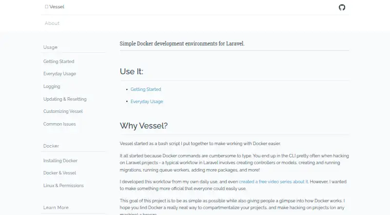 The Vessel homepage