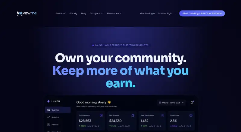 The VewMe homepage