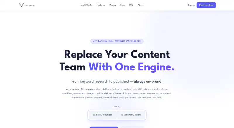 The Veyance homepage