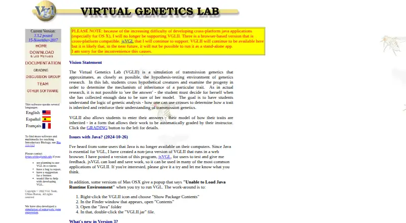 The Virtual Genetics Lab II homepage