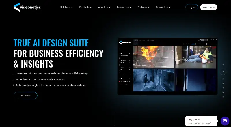 The Videonetics AI Video Analytics homepage