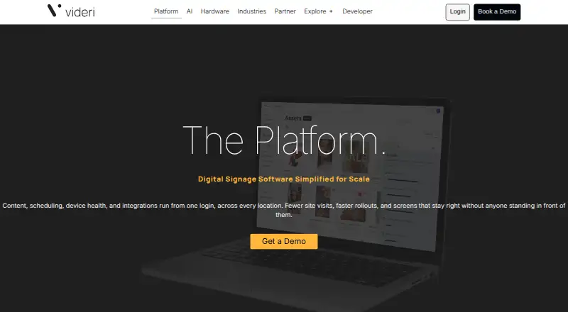 The Videri Platform homepage