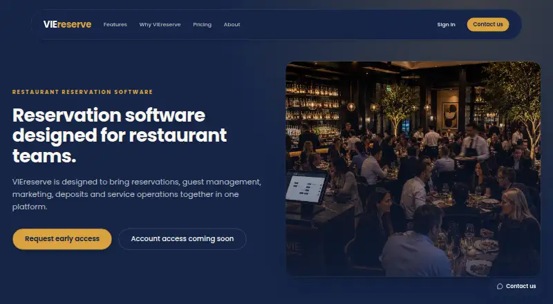 The VIEreserve homepage