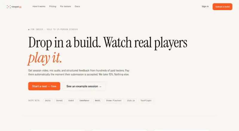 The Viewport.gg homepage
