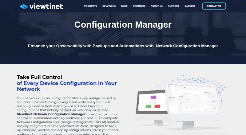 The Viewtinet Configuration Manager homepage