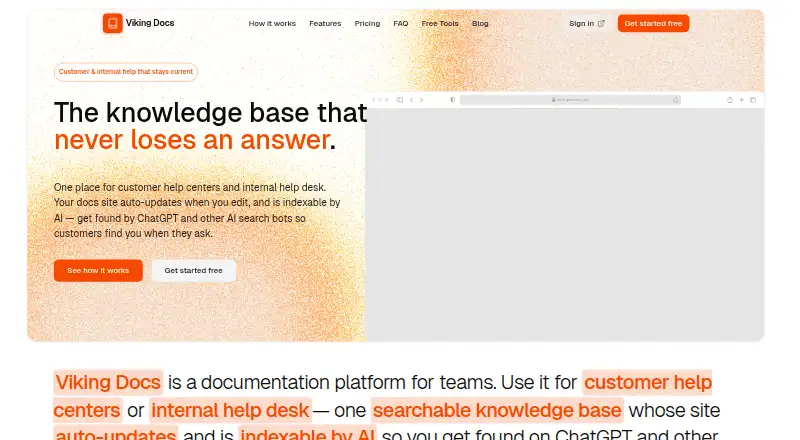 The Viking Docs homepage