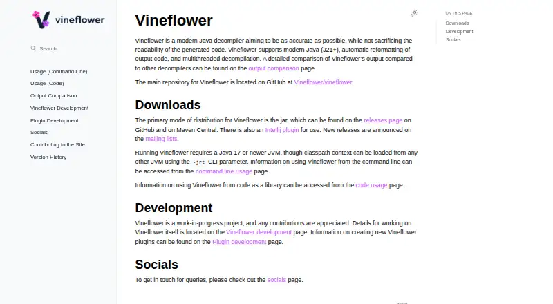 The Vineflower homepage