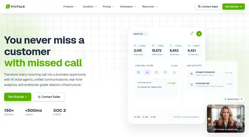 The Viotalk homepage
