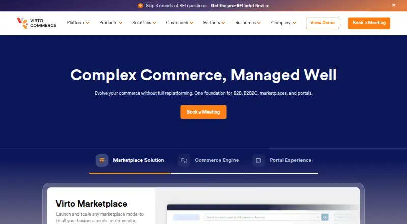 The Virto Commerce homepage