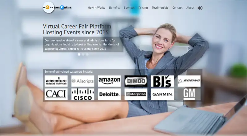 The eCareerFairs homepage