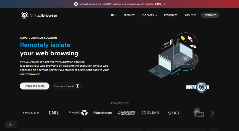 The VirtualBrowser homepage
