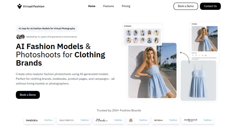 The Virtual Fashion AI homepage