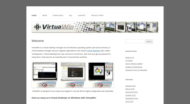 The VirtuaWin homepage