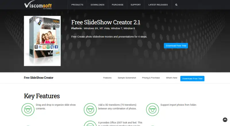 The VISCOM Free SlideShow Creator homepage