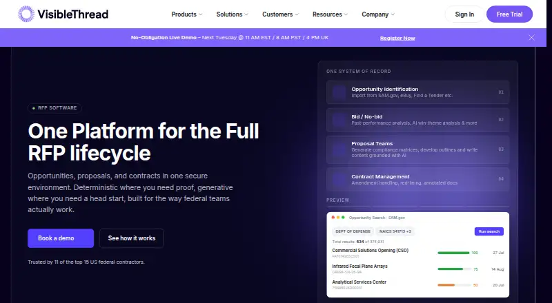 The VisibleThread homepage