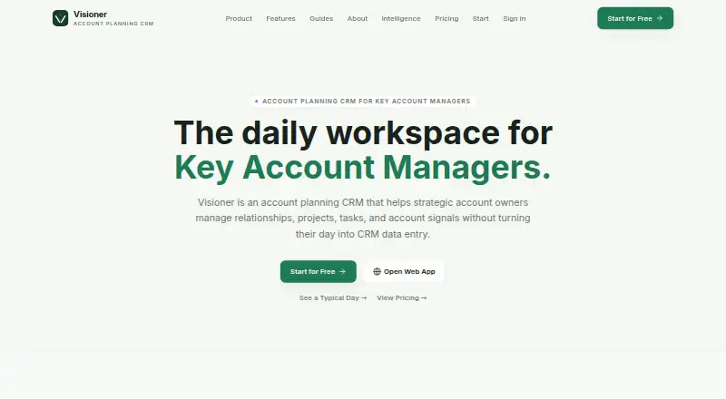 The Visioner homepage