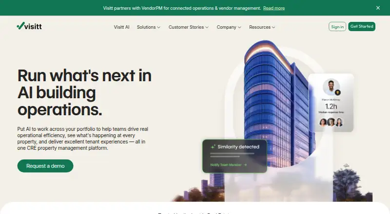 The Visitt homepage