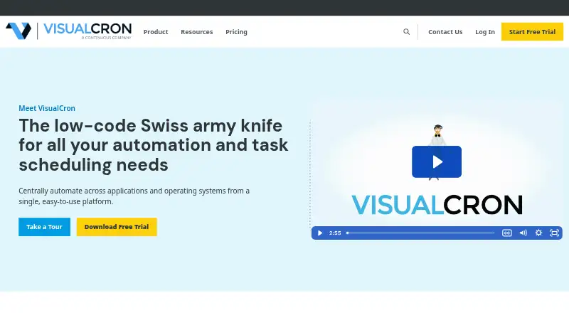 The VisualCron homepage
