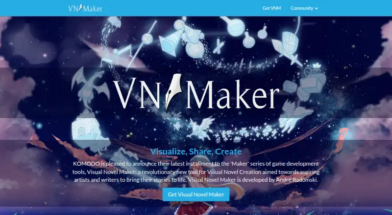 The Visual Novel Maker homepage