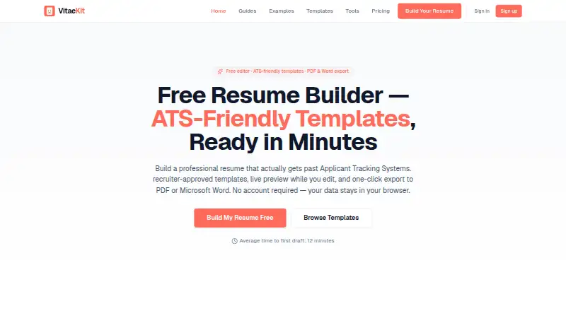 The VitaeKit homepage
