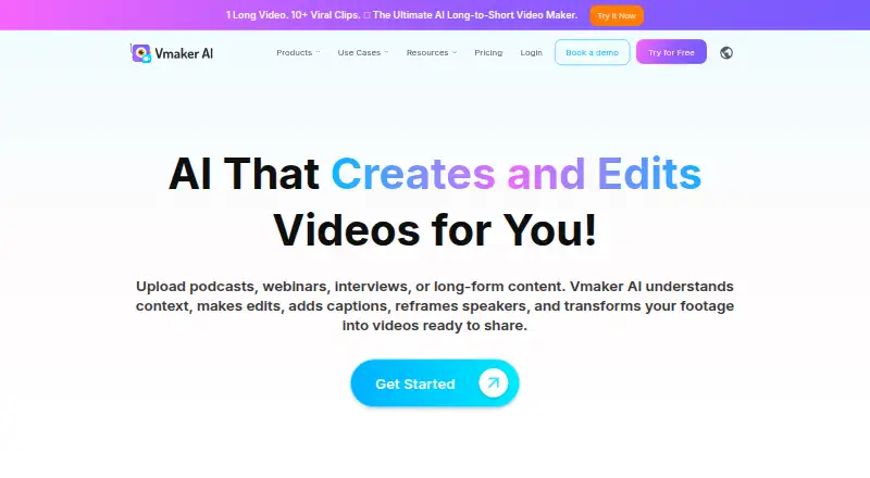 The Vmaker homepage