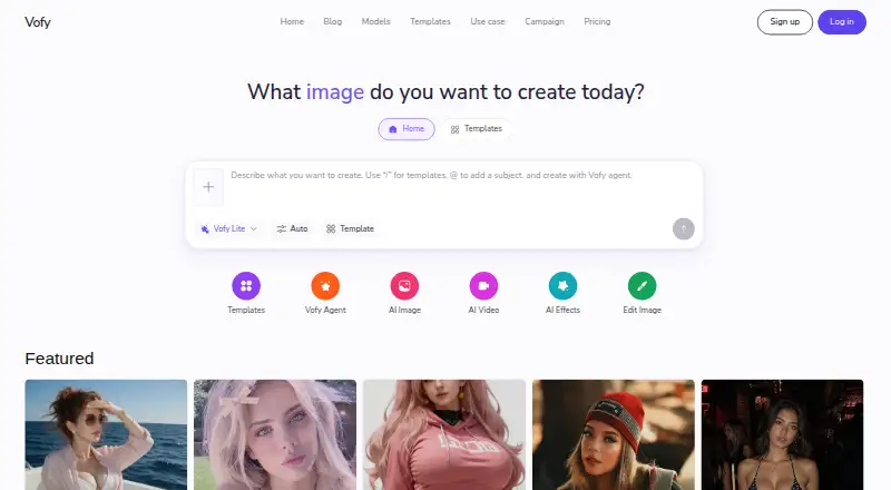The Vofy homepage