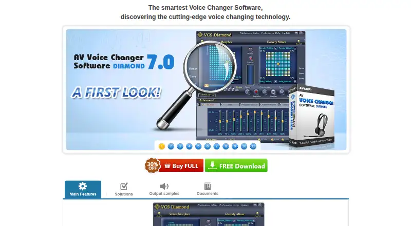 The AV Voice Changer Software Diamond homepage
