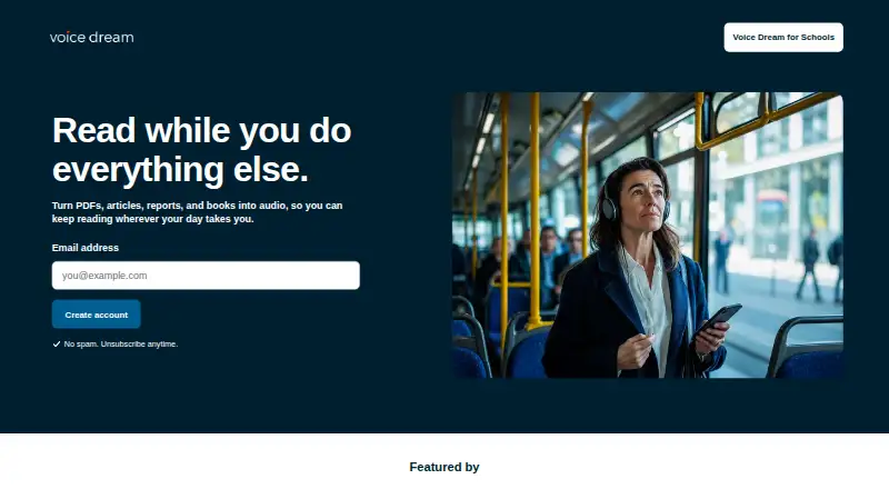 The Voice Dream Reader homepage