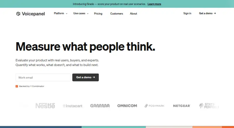 The Voicepanel homepage