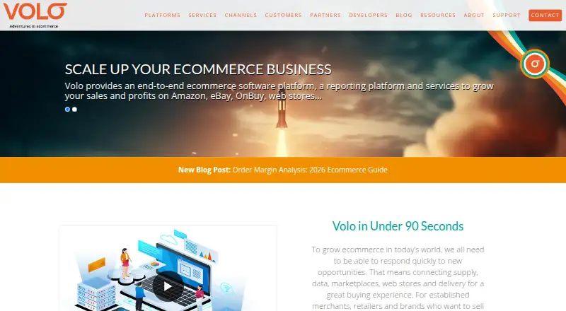 The Volo Commerce homepage