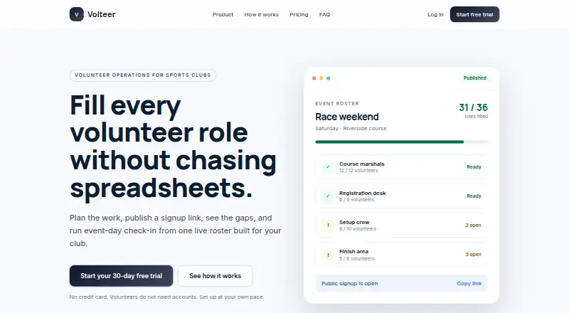 The Volteer homepage