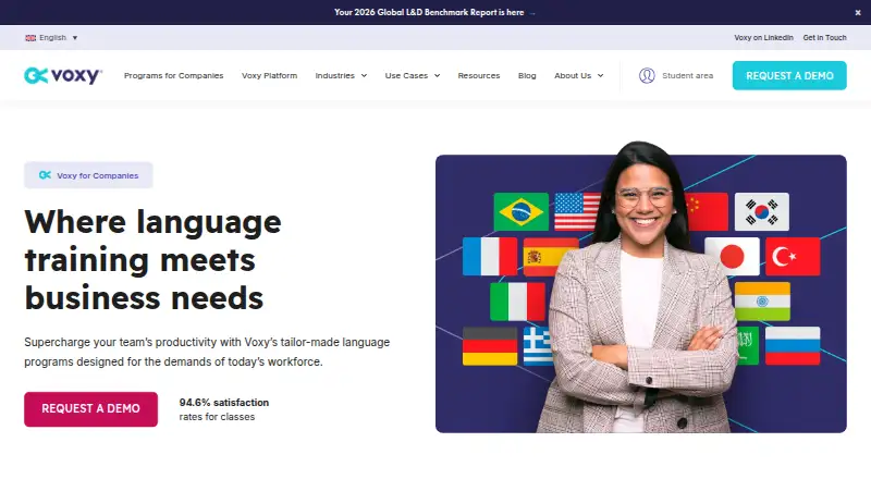 The Voxy homepage