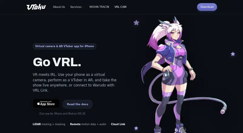 The VRL Cam homepage