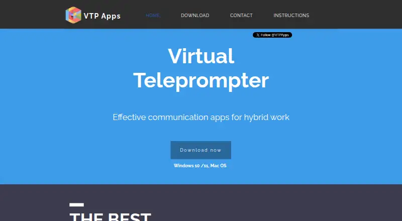 The Virtual Teleprompter homepage