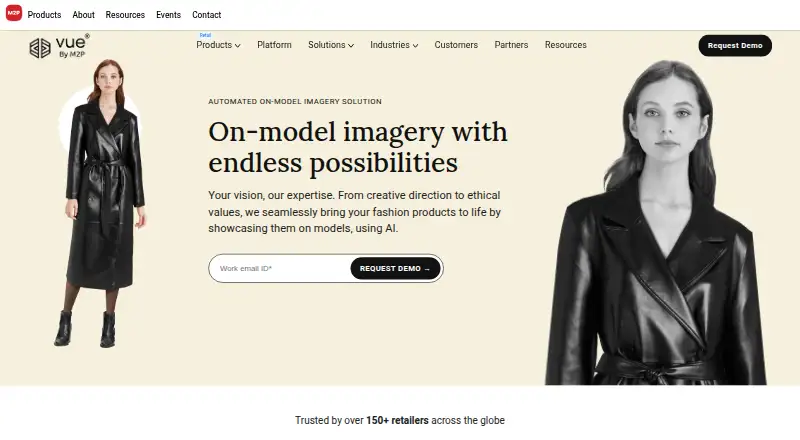 The VueModel homepage
