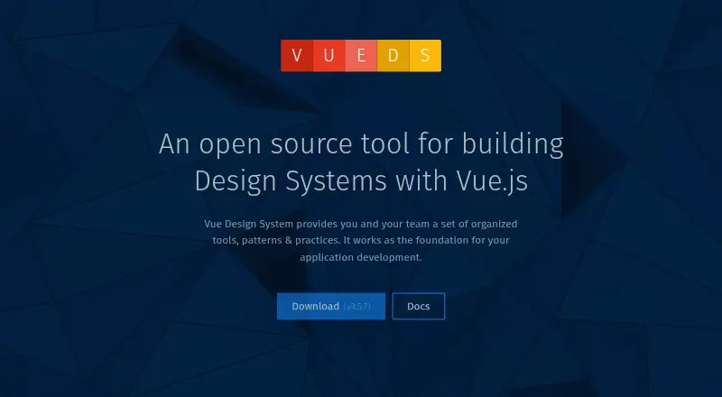 The Vue Design System homepage
