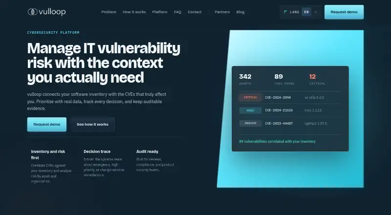 The Vulloop homepage