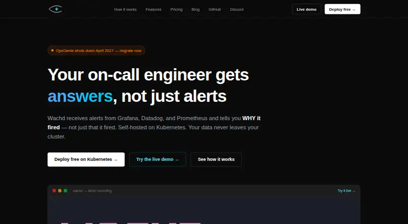 The Wachd homepage