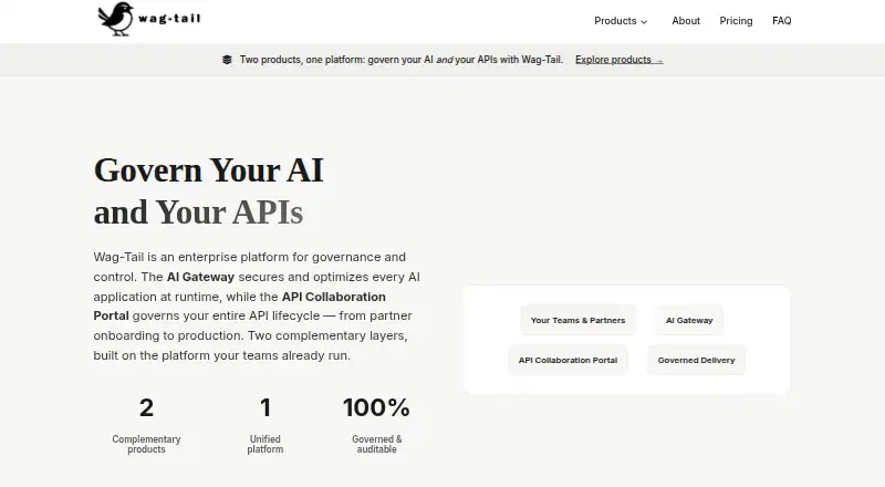 The Wag-Tail API Collaboration Portal homepage
