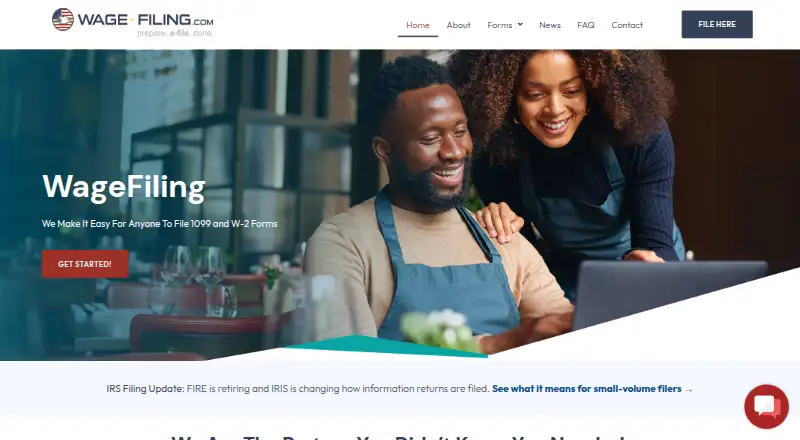 The WageFiling homepage